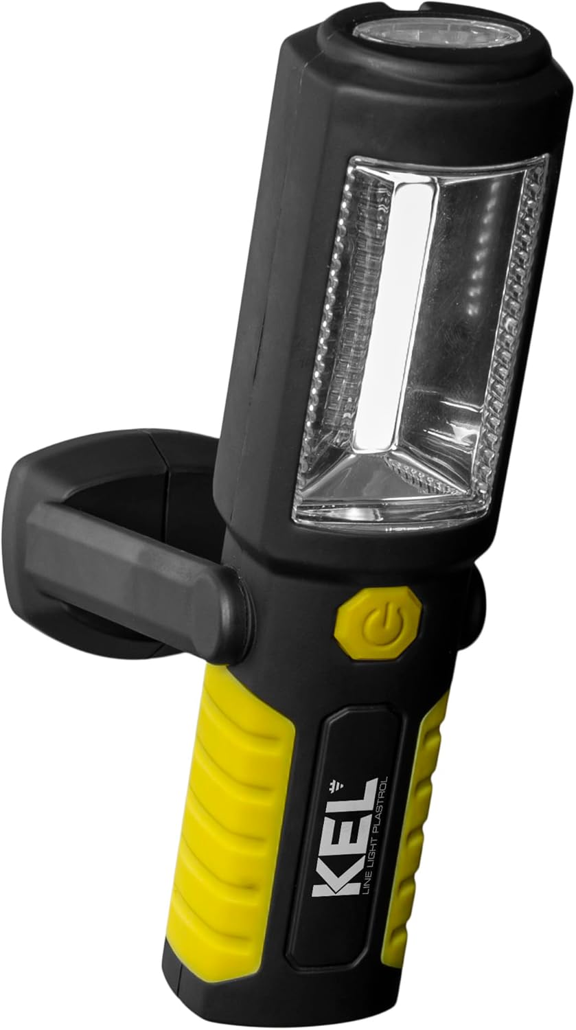 KEL Werkstattlampe - LED Arbeitsleuchte Akku, Inspektionsleuchte, Leistungsstarke 3x LED Taschenlamp