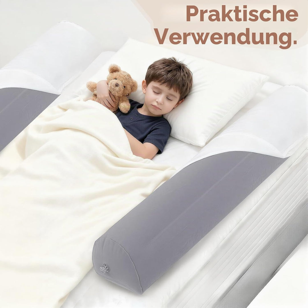 Vinteky Aufblasbarer Rausfallschutz, 148cm Tragbares Faltbares Bettgitter für Kinder&amp;Baby, Rausfalls