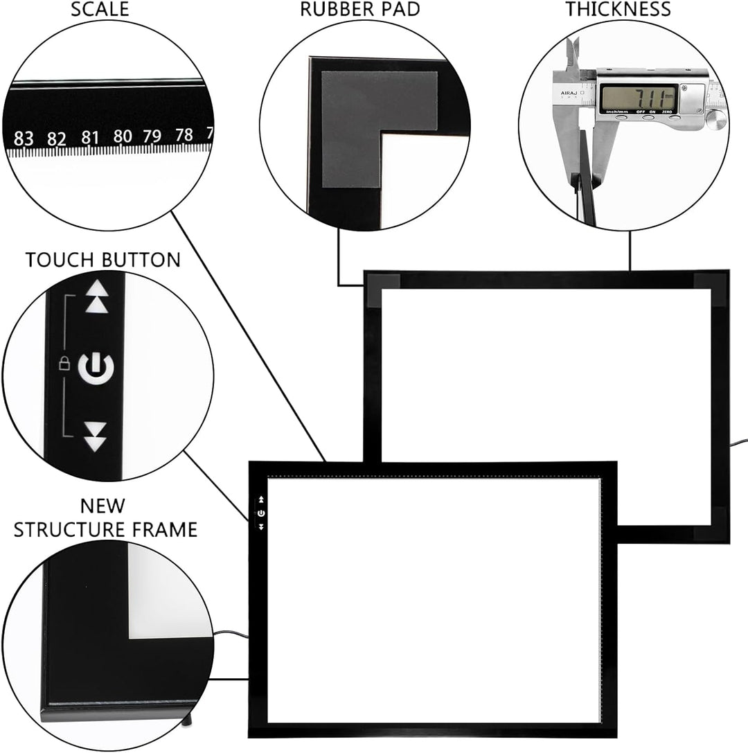 HSK A1 LED-Lichtpad Sperren/Entsperren Touch-Dimmer-Knopf Helligkeit 5000 Lux verpackter Adapter 24V