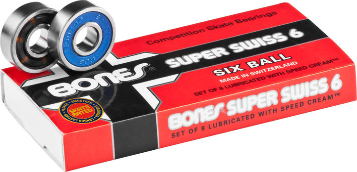 Bones 'Swiss' 6 Ball Bearings. x8. no color 2 x 0.5 x 2, no color 2 x 0.5 x 2