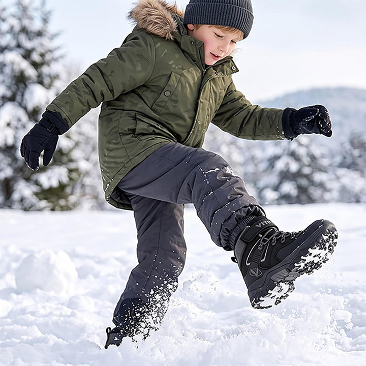 ASHION Winterschuhe Jungen Schneestiefel Kinder Mid Gefütterte Winterstiefel Wanderschuhe Trekking B