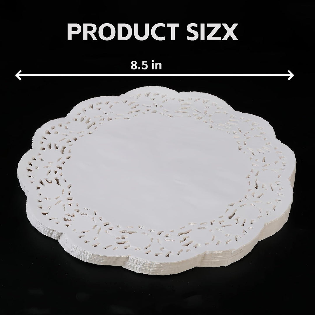 120 Stücke weisse Spitze-runde Papier-Pfirsich-Kuchen-Verpackungs-Auflagen-Hochzeits-Tafelgeschirr-D