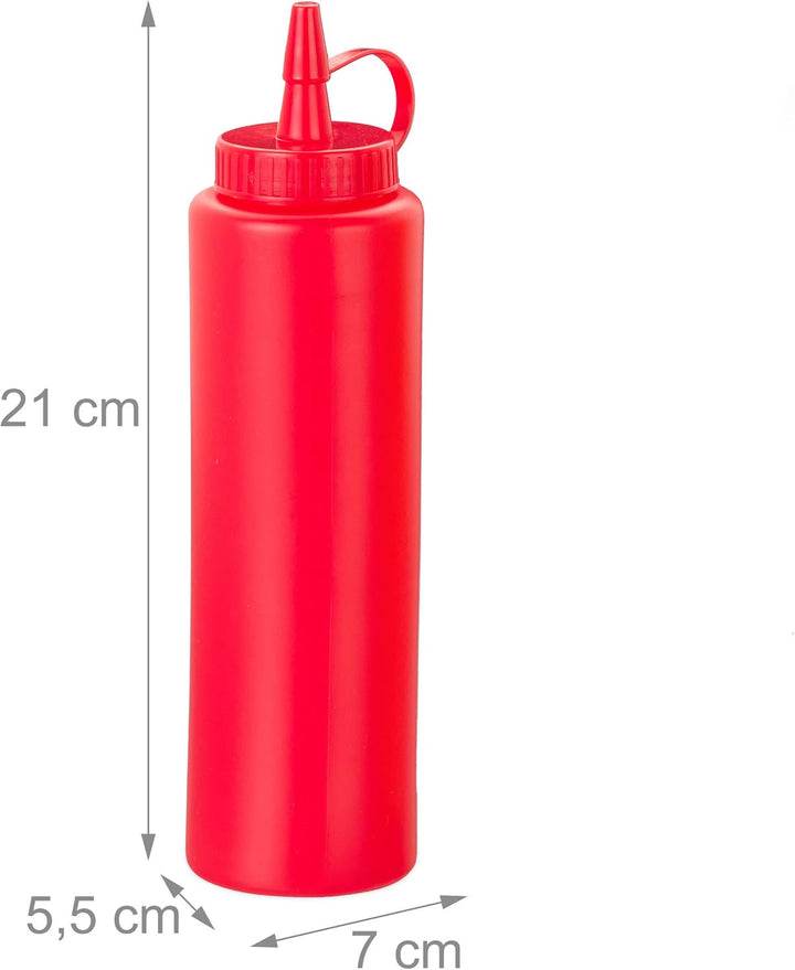 Relaxdays 36 x Squeeze Flasche, für Saucen, zum Quetschen, nachfüllbar, Zuhause & Gastronomie, Dosie