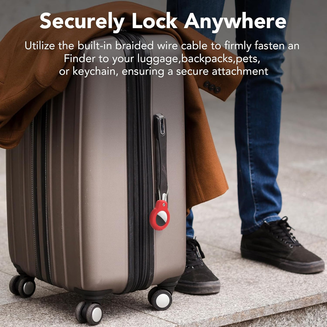 SPGUARD Kompatibel mit Apple AirTag Anhänger Secure Halter mit Kabel, 2er Pack Air Tag Lock Case Sch