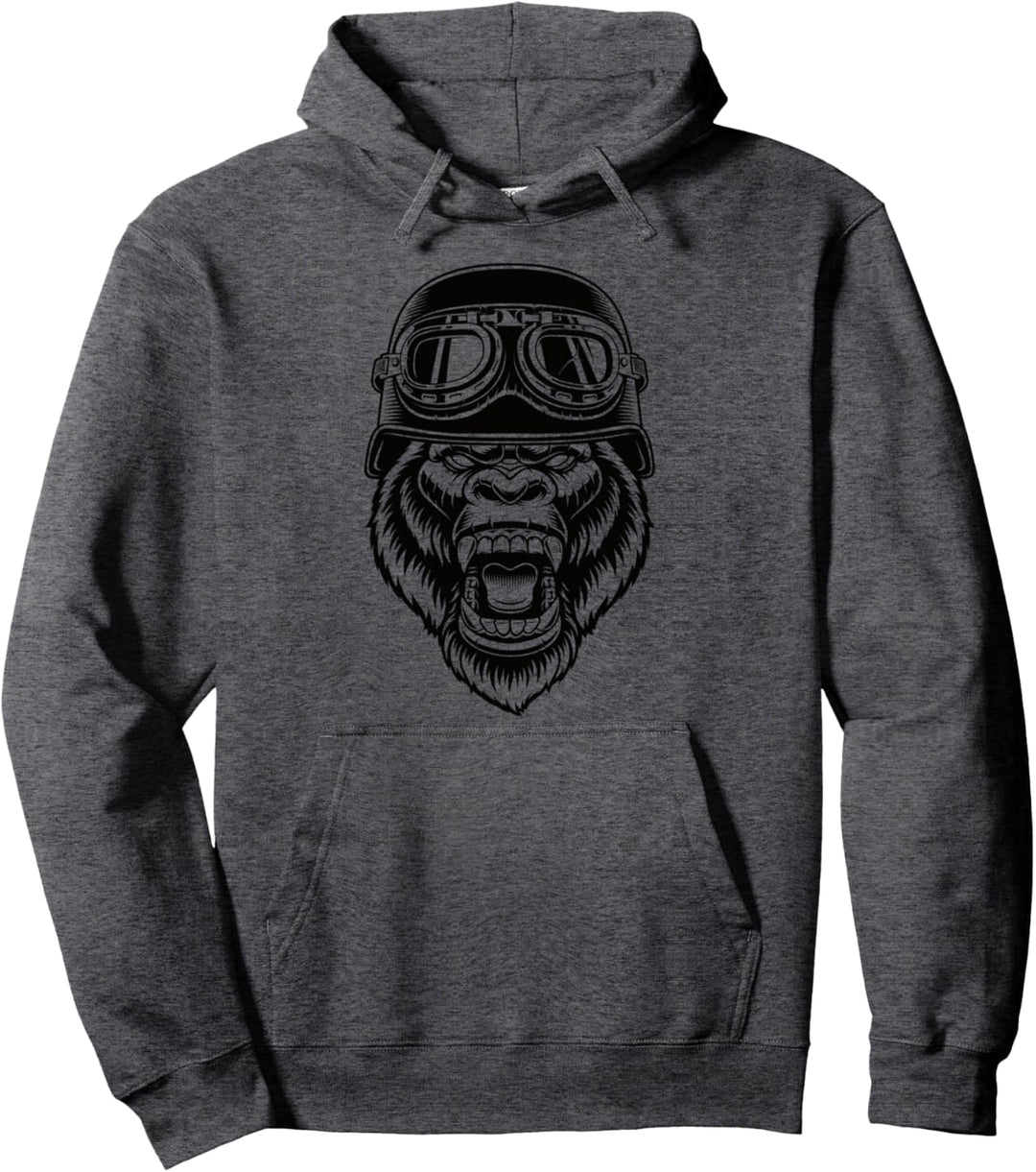 Biker & Motorrad I Gorilla Motorradfahrer I Retro Biker Pullover Hoodie