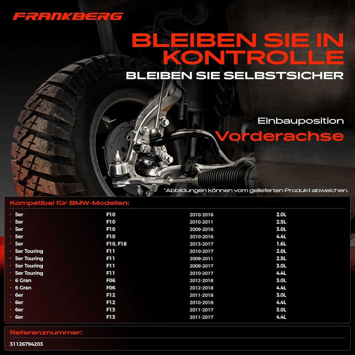 Frankberg 1x Querlenker Vorderachse Links Hinten Unten Kompatibel mit 5er F10 F18 2009-2017 5er Tour