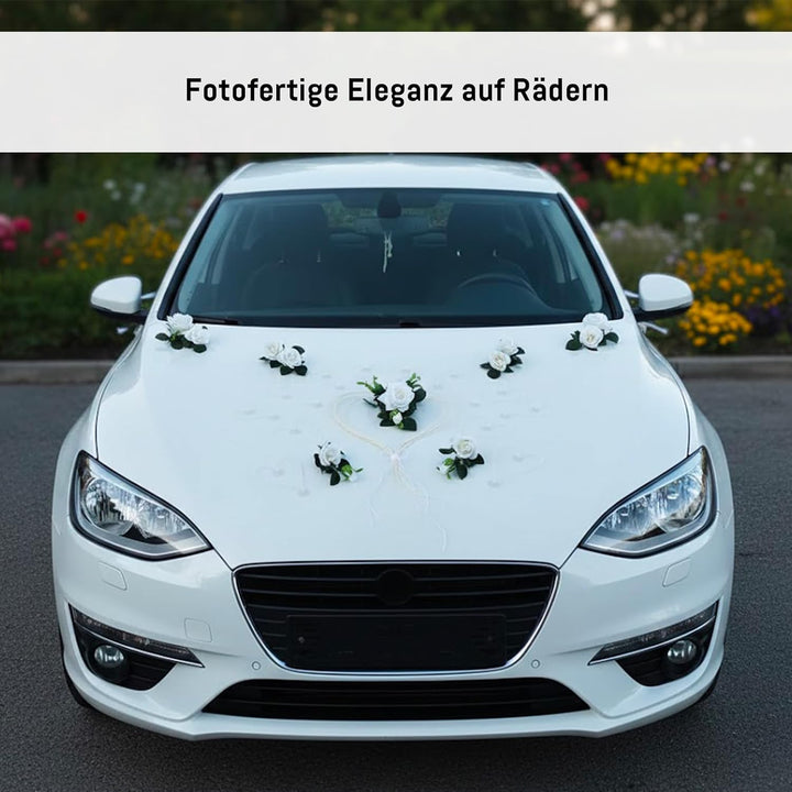 LIEBESHERZEN Braut Paar Rose Deko Dekoration Autoschmuck Hochzeit Car Auto Wedding Deko Girlande PKW