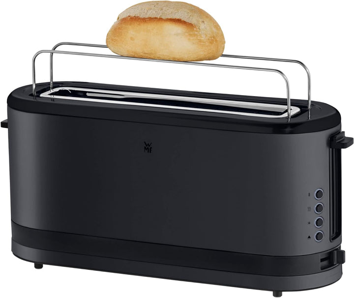 WMF KÜCHENminis Langschlitztoaster, Deep Black Design, 2-Scheiben-Toaster, Kompakt, Für 2 XXL-Toasts
