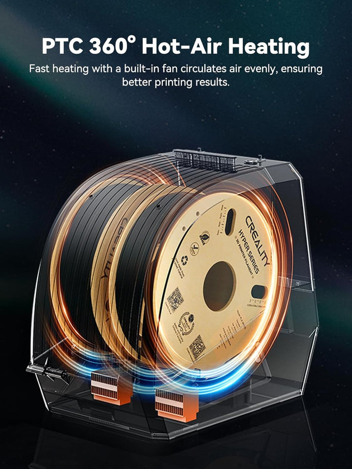 Creality Space PI Plus Filamenttrockner – Kapazität für 2 Rollen, 48-Stunden-Timer, 3,7-Zoll-Touchsc