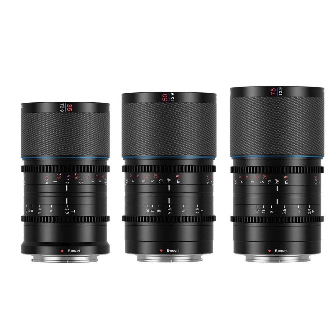 SIRUI Saturn 35 mm, 50 mm, 75 mm Set T2.9 1.6X Vollformat-Kohlefaser anamorphes Objektiv, Cine Objek