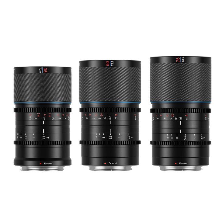 SIRUI Saturn 35 mm, 50 mm, 75 mm Set T2.9 1.6X Vollformat-Kohlefaser anamorphes Objektiv, Cine Objek