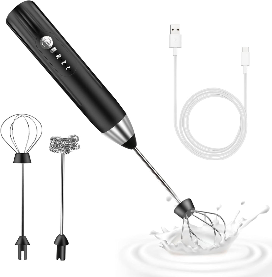 Milchaufschäumer Elektrisch Stab,USB Wiederaufladbar Milchschäumer Elektrisch, elektrischer Schneeb