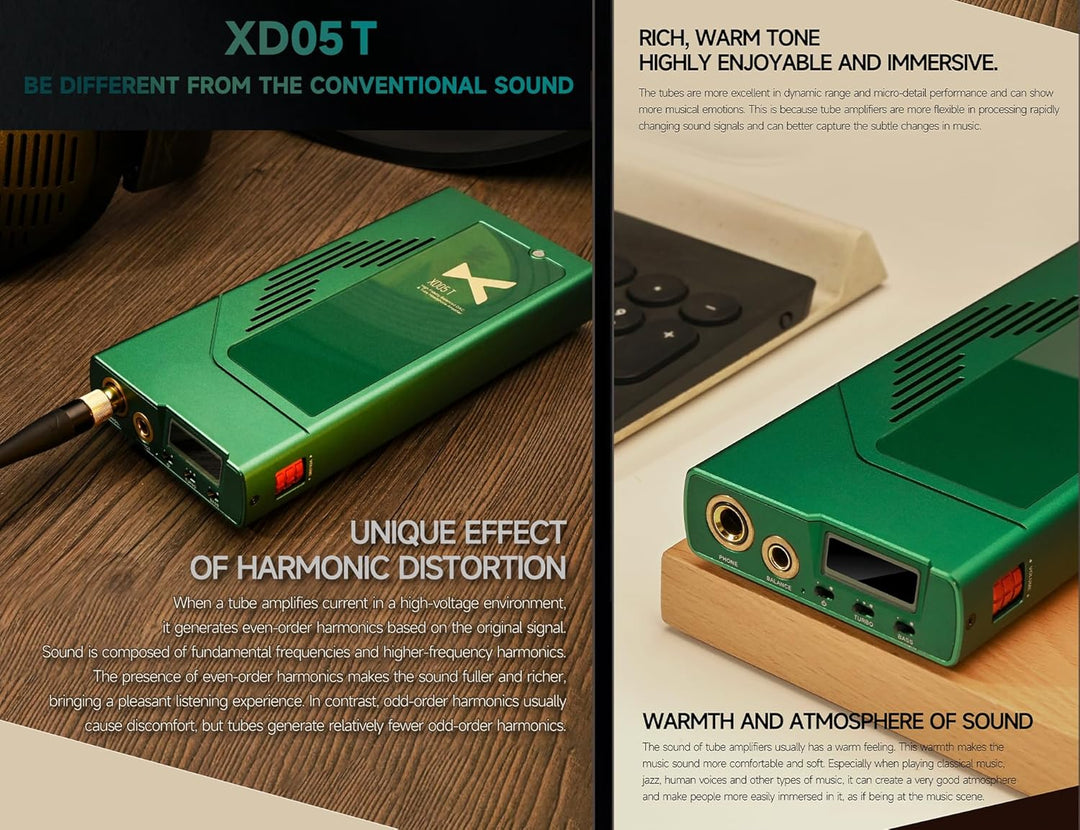 xDuoo XD05 T Tragbarer DAC & Röhren-Kopfhörerverstärker - 1500mW AMP ES9039Q2M MQA DAC DSD512 32Bit/