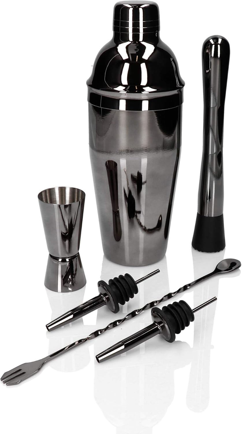 Whiskey Rocks 6-er Cocktail Shaker Set - Cocktail & Bar Zubehör - Paris Shaker 750 ml - Barkeeper Se