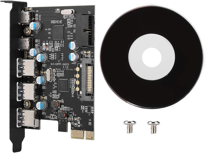 ASHATA 5-Port USB PCIe Express Controllerkarte, USB 3.0/Type-C zu PCI-E Erweiterungskarte Schnittste