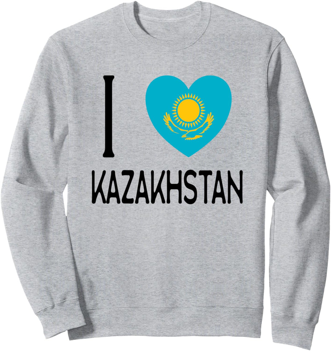 Adler Wappen CCCP Russland UdSSR I Love Kasachstan Flagge Sweatshirt