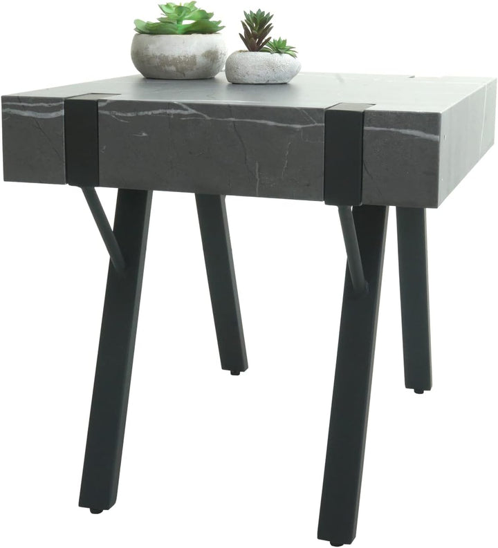 Mendler Beistelltisch HWC-L54, Kaffeetisch Nachttisch Loungetisch Couchtisch, Eisen MDF 50x55x50cm -