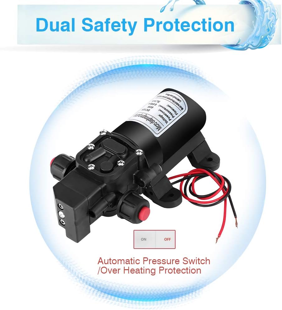 DC 12V Selbstansaugend Wasserpumpe, Membranpumpe Druckwasserpumpe Micro Diaphragm Pump Hochdruckwass