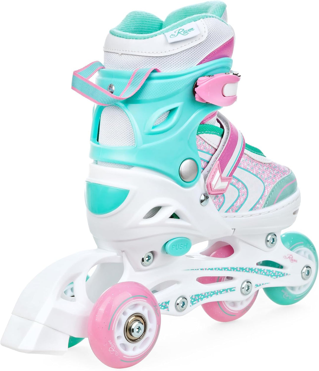 RAVEN 3in1 Inline Skates Triskates Rollschuhe Inliner für Kinder Mädchen verstellbar 27-30 (16,5cm-1
