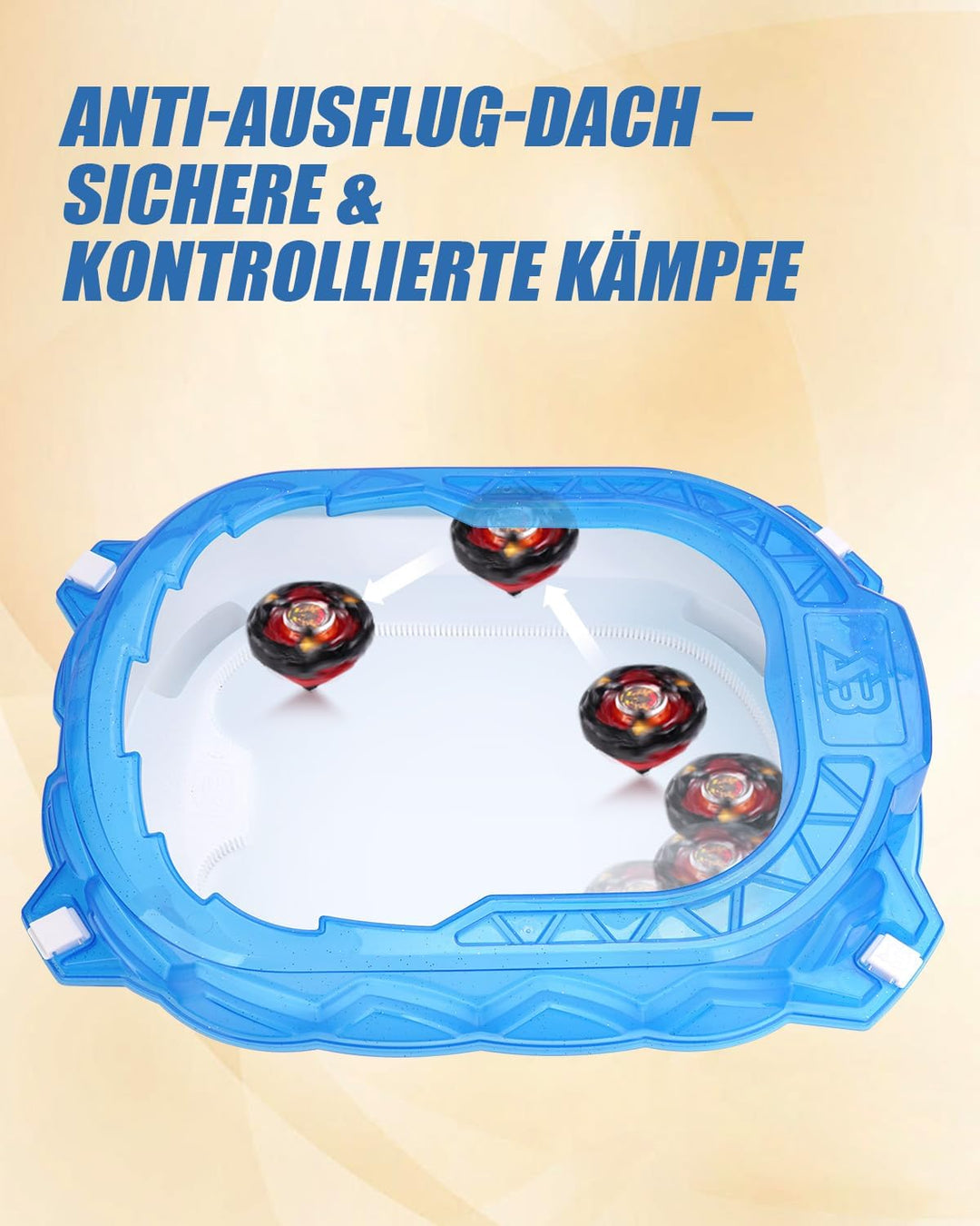 X-Arena Starter-Set – 6 Battle-Tops mit 2 Startern, Beschleunigungsbahn & Schutzdach, Geschenk für J