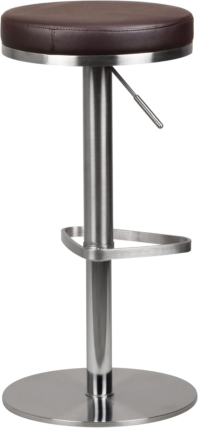 FineBuy Barhocker Edelstahl höhenverstellbare Sitzhöhe 57-82 cm, Barstuhl Modern 360° Drehbar, Trese