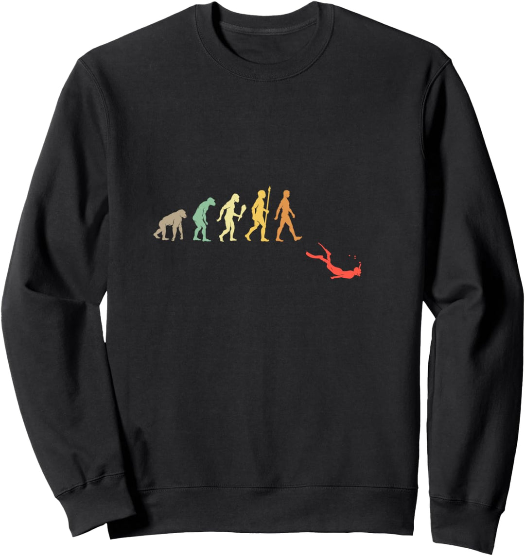 Tauchen Schnorcheln Evolution Geschenk Vintage Taucher Sweatshirt