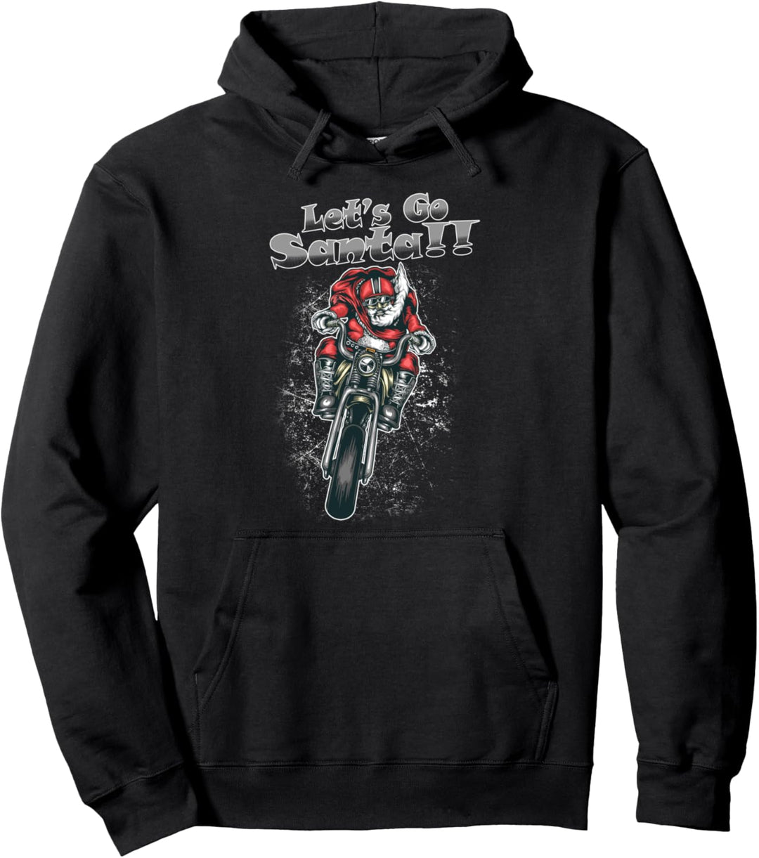 Weihnachtsoutfit Motorrad Weihnachtsmann Biker Lets go Santa Pullover Hoodie