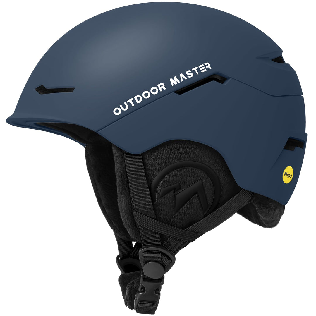 OutdoorMaster ELK MIPS Skihelm - Schneesporthelm Snowboardhelm für Männer Frauen & Jugend Dunkelblau