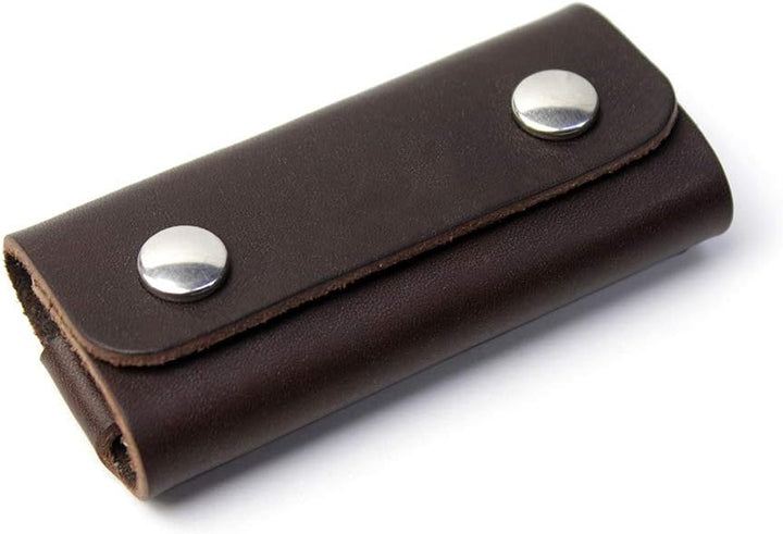 Schlüsseletui, Schlüsselorganizer aus Naturleder für bis zu 8 Schlüssel Handmade in Germany Dunkelbr