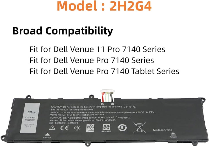 PUGASR 2H2G4 Laptop Akku Kompatibel mit Dell Venue 11 Pro 7140 Series HFRC3 21CP5/63/105 2217-2548 7