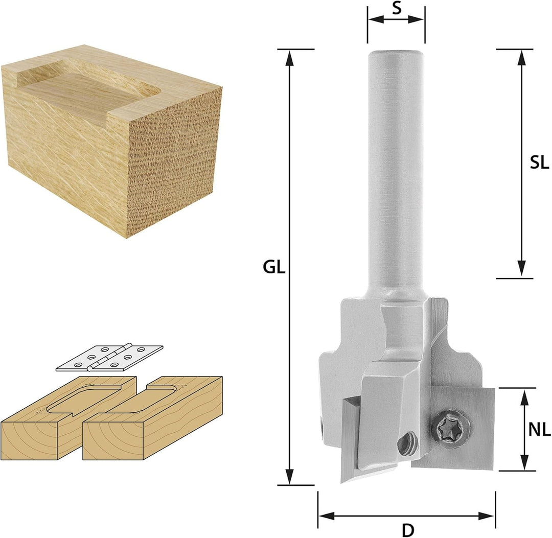 ENT 20427 Wendeplatten Planfräser Schaft (S) 8 mm, Durchmesser (D) 28 mm, NL 12 mm, GL 60 mm, SL 35