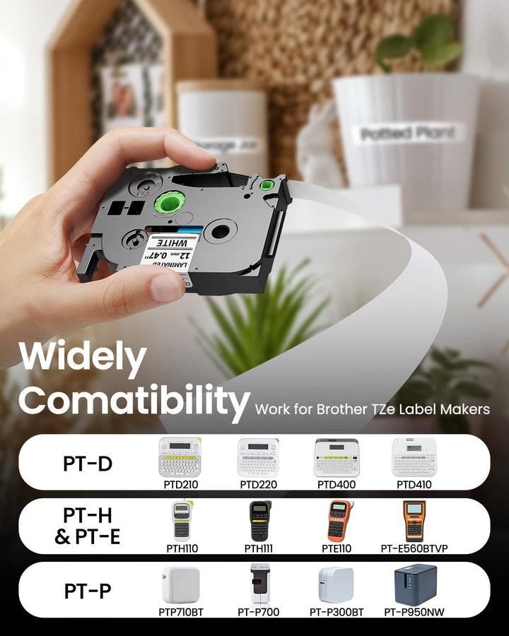 10x Oozmas TZe231 Schriftband kompatibel mit Brother P-Touch Bänder tze-231 12mm 0.47 Laminated Whit