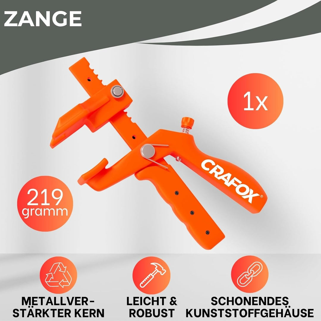 CRAFOX Nivellierzange – nur 219g schwer – Schonendes Kunststoffgehäuse – Metallverstärkter Kern – Le