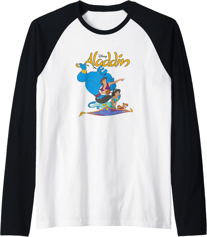 Disney Aladdin Vintage Group Shot Logo Raglan