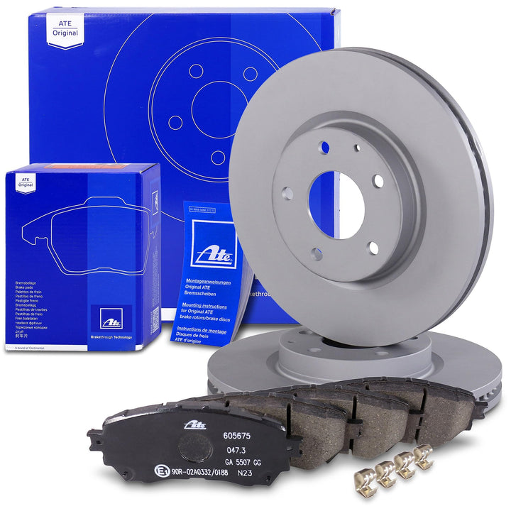 ATE Bremsenset Vorderachse inkl. Bremsscheiben vorne Ø 297 mm belüftet und Bremsbeläge vorne Kompati