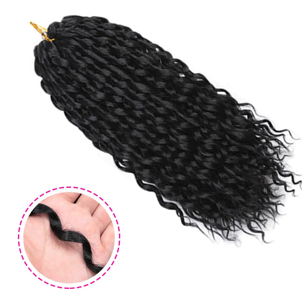 5 Packs Passion Twist Crochet Braid Hair 16" Deep Wave Crochet Hair for Women Long Water Wave Croche