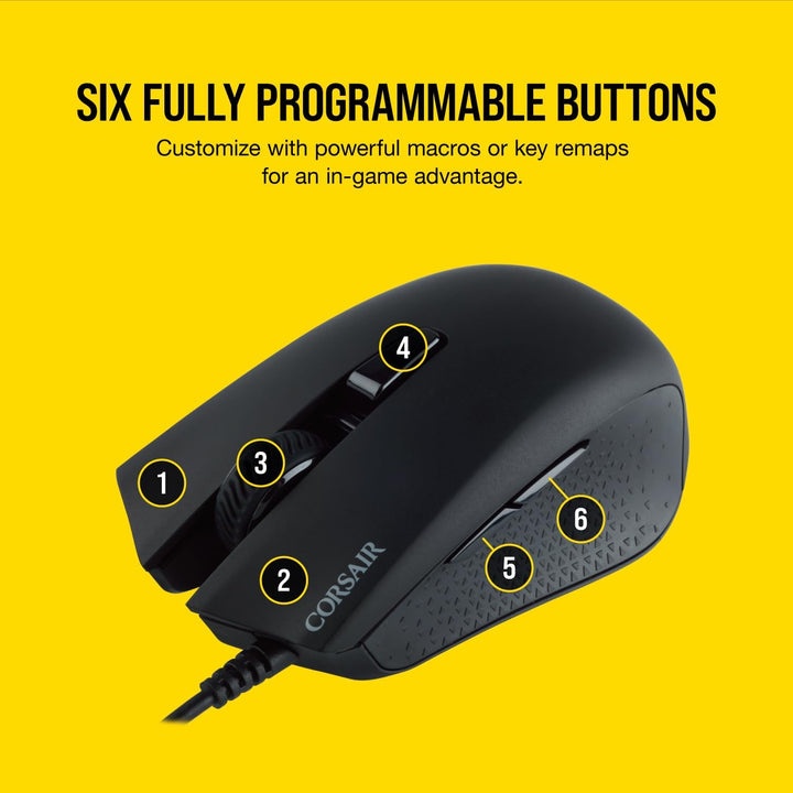 Corsair Harpoon PRO RGB Wired Lightweight FPS/MOBA Gaming Mouse - 12.000 DPI - 6 Programmierbare Tas