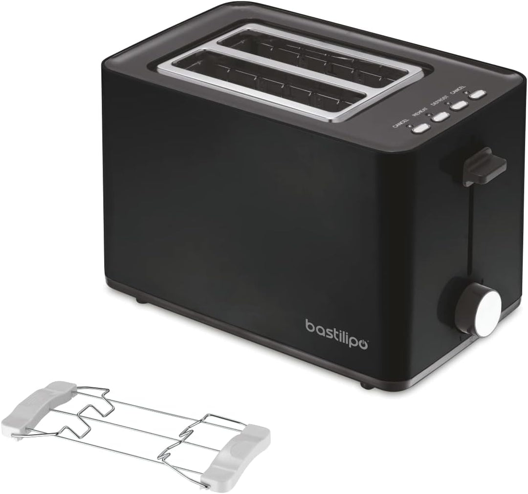 Firefox DB850 Toaster, Schwarz, 2 Brotschlitze, 850 W, Auftaufunktion, Krümelschublade Schwarz DN850