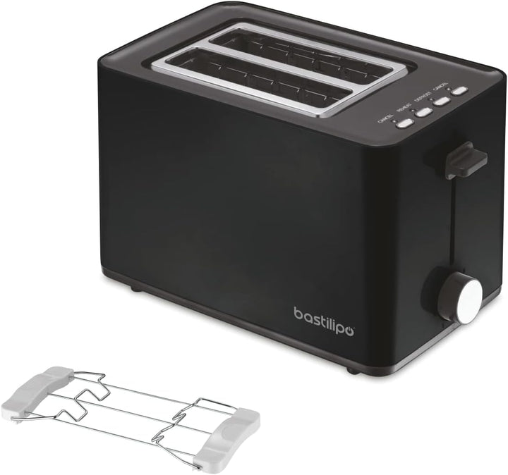 Firefox DB850 Toaster, Schwarz, 2 Brotschlitze, 850 W, Auftaufunktion, Krümelschublade Schwarz DN850