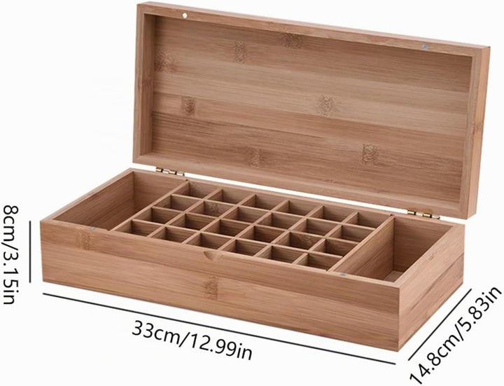BrilliantDay Holz-Aufbewahrungsbox für ätherische Öle, 26 Gitter, drehbar, für ätherische Öle, Aroma