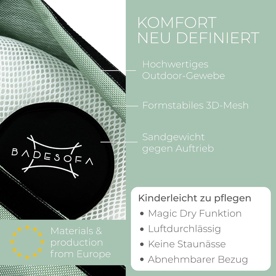 BADESOFA® Badewannen-Kissen S | Premium-Qualität | Bequemes Wannen-Kissen | Schnelltrocknend | Made