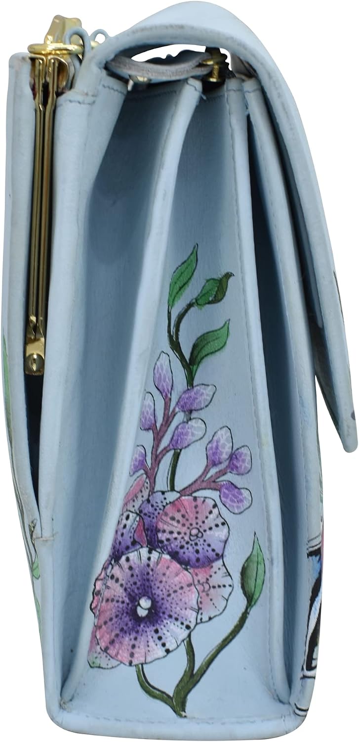 Anuschka Damen echt Leder Mini Sling Organizer Tasche, Kreuztasche, Stylisher Organizer Underwater B