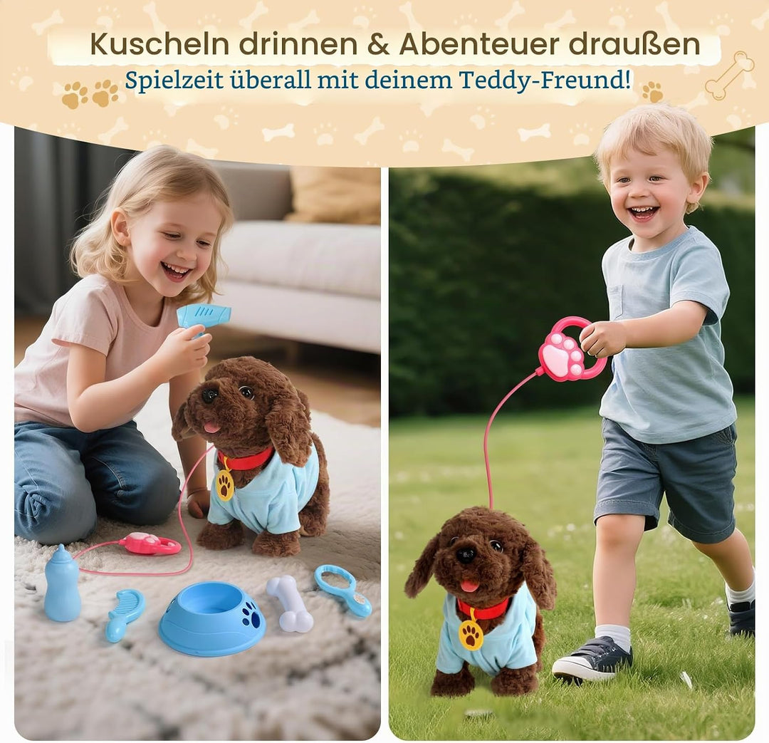 jerryvon Hund Spielzeug Kinder-Spielzeug Ab 2 Jahre Mädchen Dog Spiel Kuscheltier Hund Mit Leine der