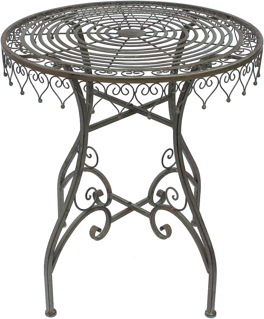 DanDiBo Bistrotisch Antik Rund Klapptisch Malega 12184 Bistro Tisch Gartentisch Metall Eisentisch Ba