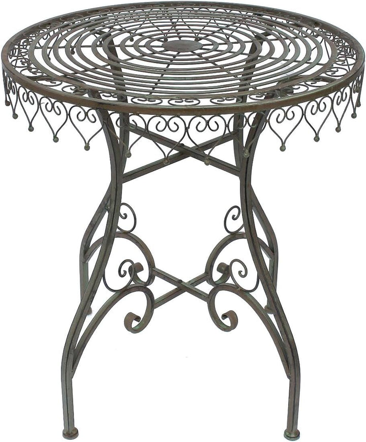 DanDiBo Bistrotisch Antik Rund Klapptisch Malega 12184 Bistro Tisch Gartentisch Metall Eisentisch Ba