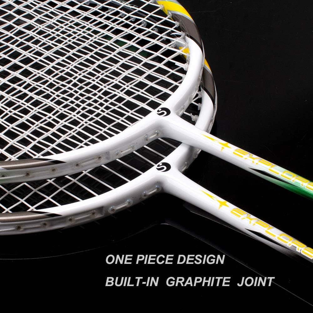 Senston Graphit Badminton Set Carbon Profi Badmintonschläger Leichtgewicht Badminton Schläger Federb
