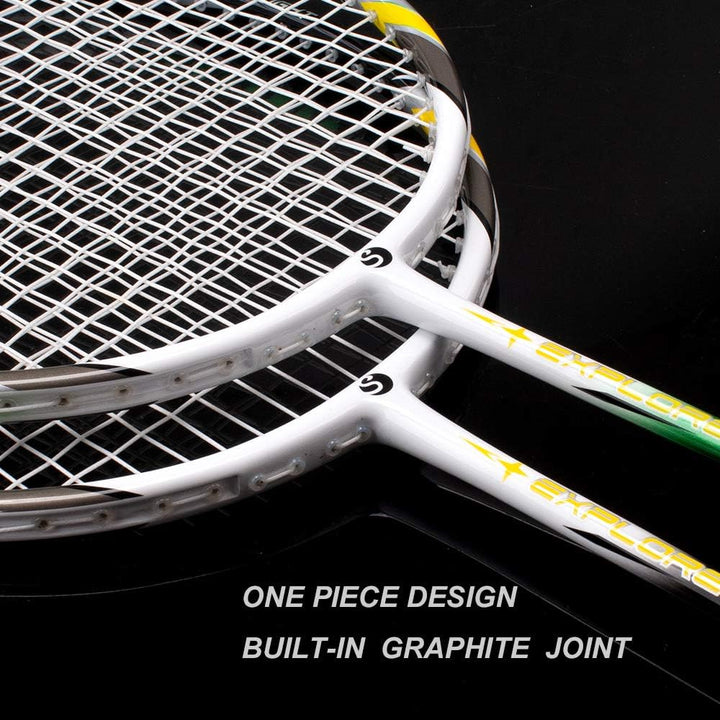 Senston Graphit Badminton Set Carbon Profi Badmintonschläger Leichtgewicht Badminton Schläger Federb