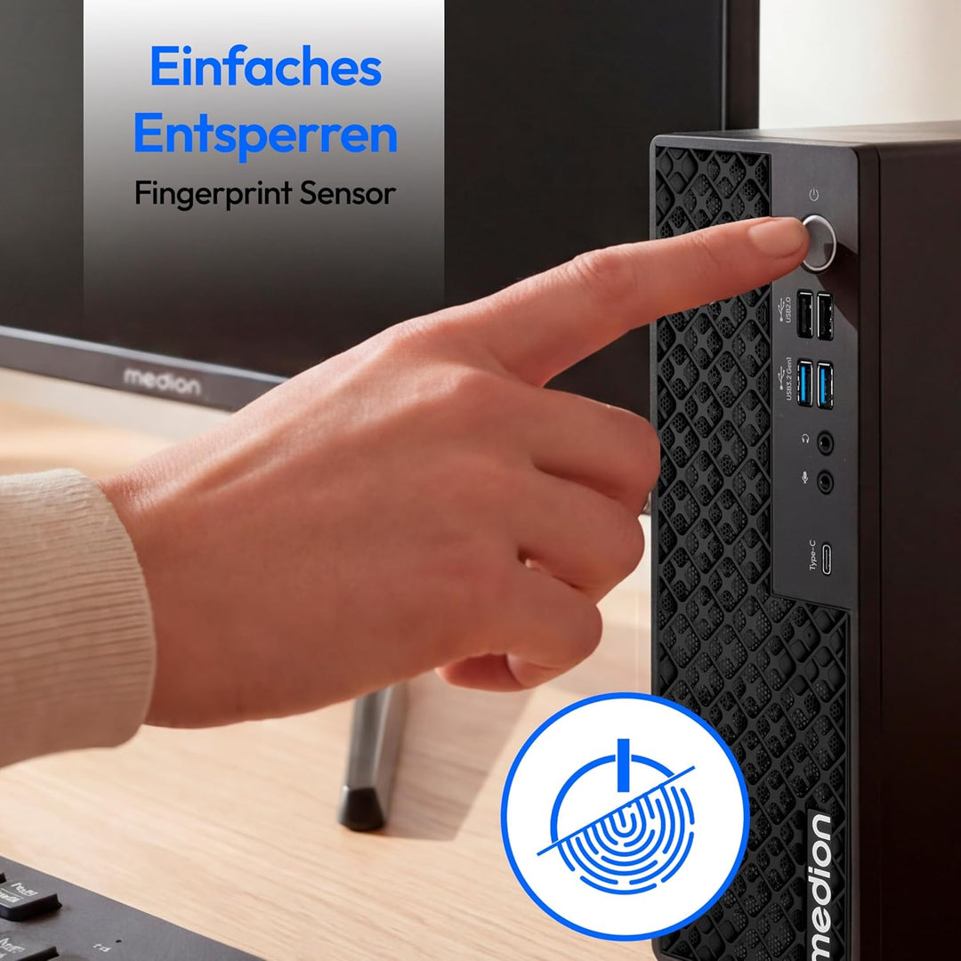 MEDION Picoworx T80 III Mini PC (Slim, Core Ultra 5 228V, 32GB DDR5 RAM, 1 TB SSD, ARC 130V, USB Typ