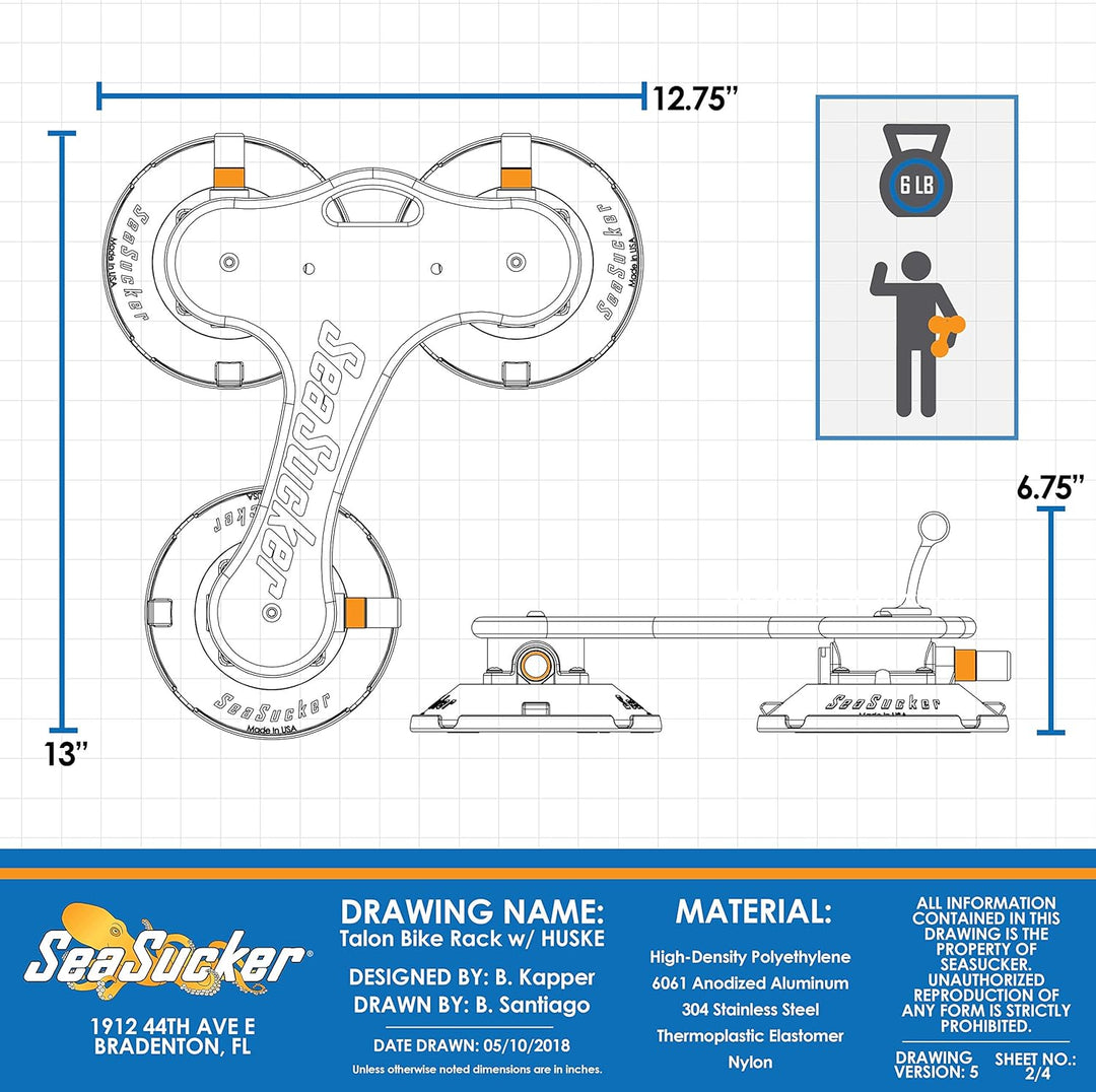 SeaSucker Fahrradträger mit Saugnäpfen schwarz schwarz Size 1.5/9 mm, 1