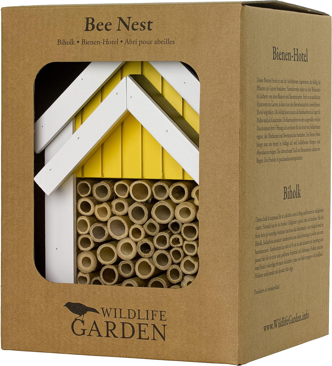 Wildlife Garden WG312 Bienen-Hotel Gelb - Insektenhotel aus Holz